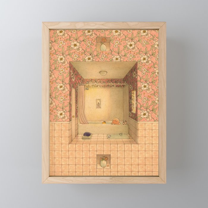 Bath in Pink Framed Mini Art Print