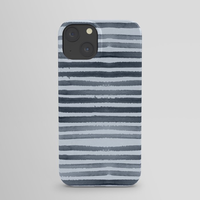 Simply Shibori Stripes Indigo Blue on Sky Blue iPhone Case