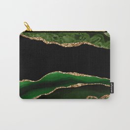 Beautiful Emerald And Gold Marble Design Carry-All Pouch