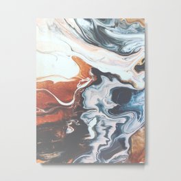 Move with me Metal Print | Marbled, Gray, Oil, Painting, Curated, Acrylic, Black, Blue, Liquid, White 