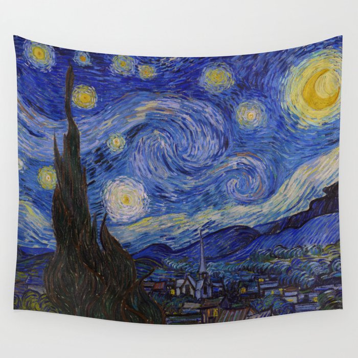 Starry night sales wall tapestry