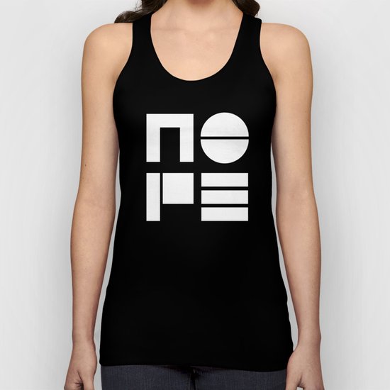 Nope in Black and White Unisex Tank Top