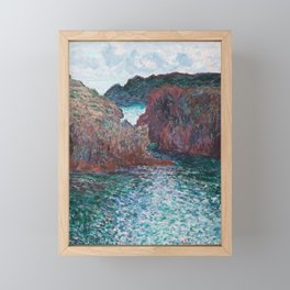 Claude Monet Rocks Port Goulphar 1886 Art Exhibition Framed Mini Art Print