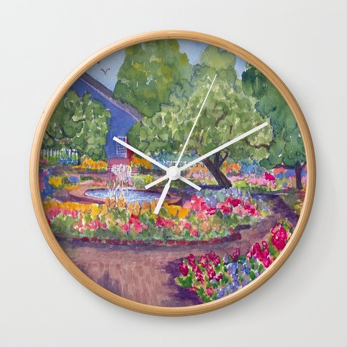 Prescott Park Portsmouth NH Watercolor Wall Clock