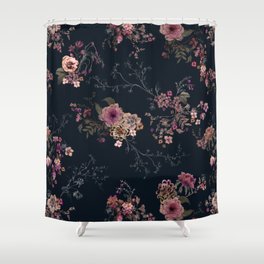 Japanese Boho Floral Shower Curtain