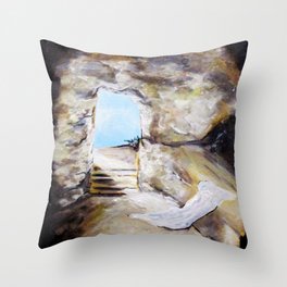 Empty Burial Tomb Throw Pillow