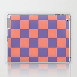 Very Peri Pantone Pairings - Vintage Tangerine Checkered Pattern Laptop Skin