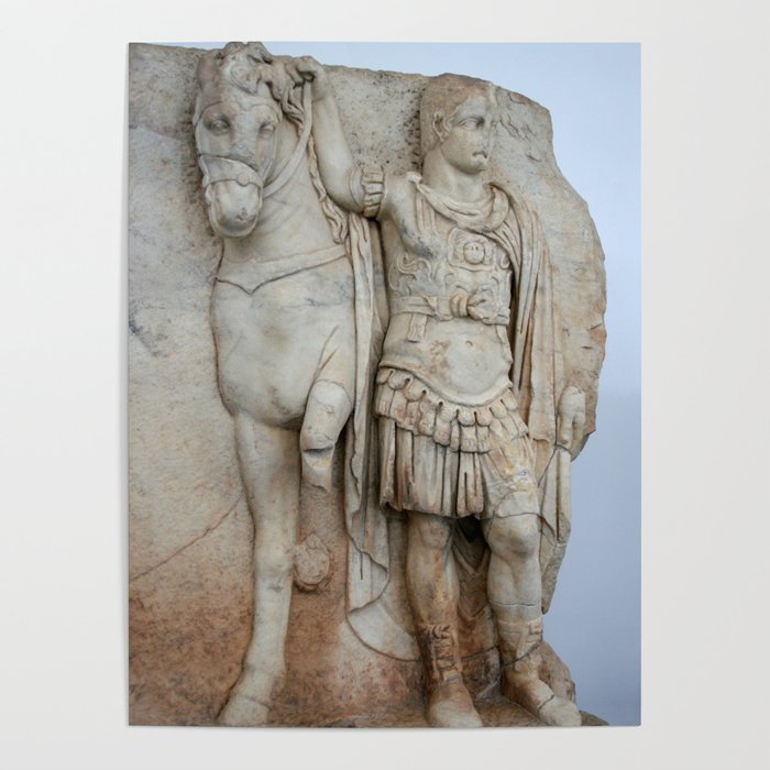 Roman Sebasteion Relief Sculpture Of Imperial Prince Diokouros Poster