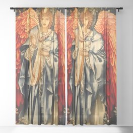 “Angel Tapestry” by Edward Burne Jones Sheer Curtain