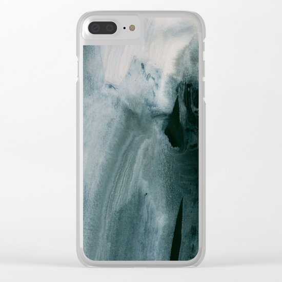 greyish brush strokes Clear iPhone Case