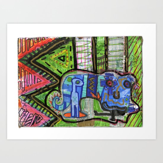 Blue Guy Art Print