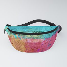 Looking For A Hero Fanny Pack | Texture, Abstract, Painting, Fragment, Color, Colorful, Mixedmedia, Grunge, Pink, Collage 