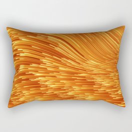Abstract 3D visualization of a geometric low-poly golden surface. 3d ing illustration. Sci-fi creative futuristic background.  Rectangular Pillow