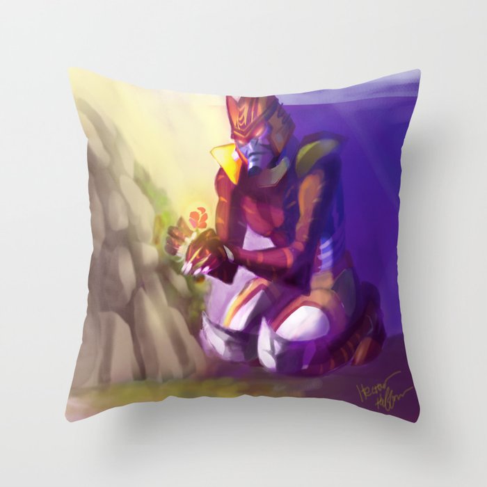 Dinobot and the Flower Throw Pillow