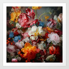 Renesance Flowers  Art Print