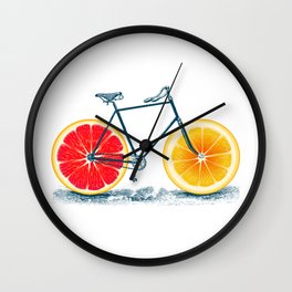 Vintage Orange Old Bike with Retro Cycle Frame Wall Clock