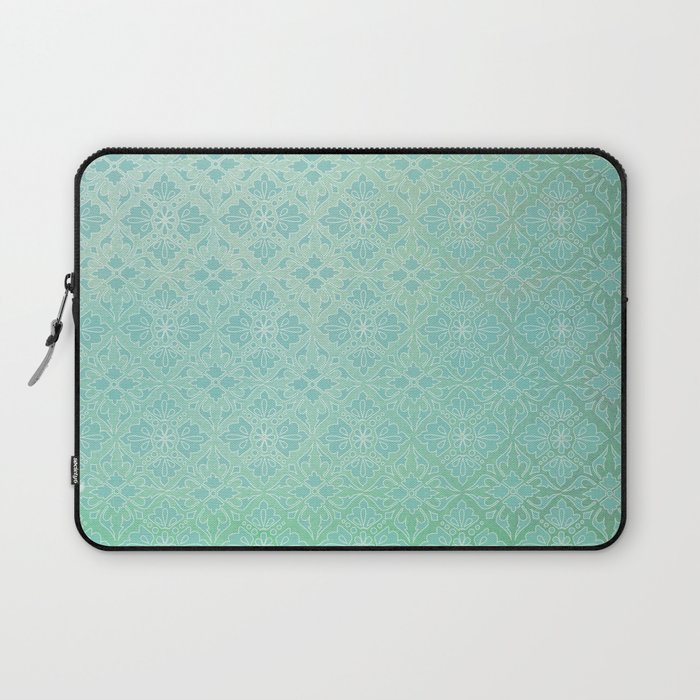 Green Watercolor Tile Laptop Sleeve