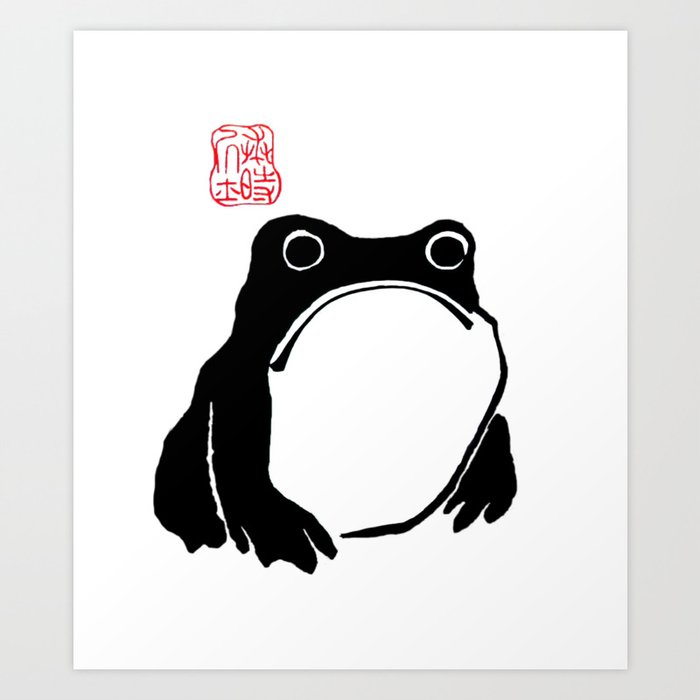 Unimpressed Frog Japanese Woodblock Matsumoto Hoji  Art Print