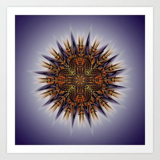 Hieroglyph Moth Mandala Art Print