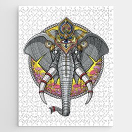 Psychedelic Ganesha Elephant Jigsaw Puzzle