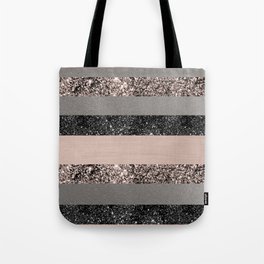 Blush Glitter Glam Stripes #1 (Faux Glitter) #shiny #decor #art #society6 Tote Bag