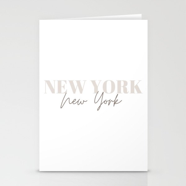 New York New York Taupe Stationery Cards