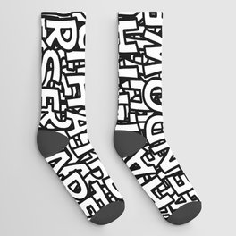 Word pattern letters typography Socks