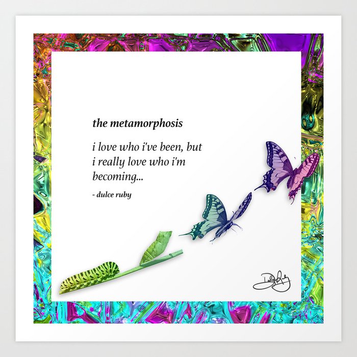 The Metamorphosis Caterpillar Becoming Butterfly Art Print By