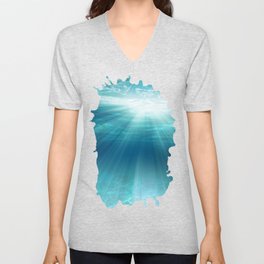 Light Rays Underwater V Neck T Shirt