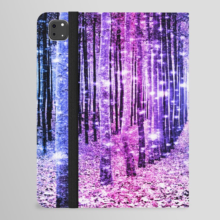 Magical Forest : Aqua Periwinkle Purple Pink Ombre Sparkle iPad Folio Case