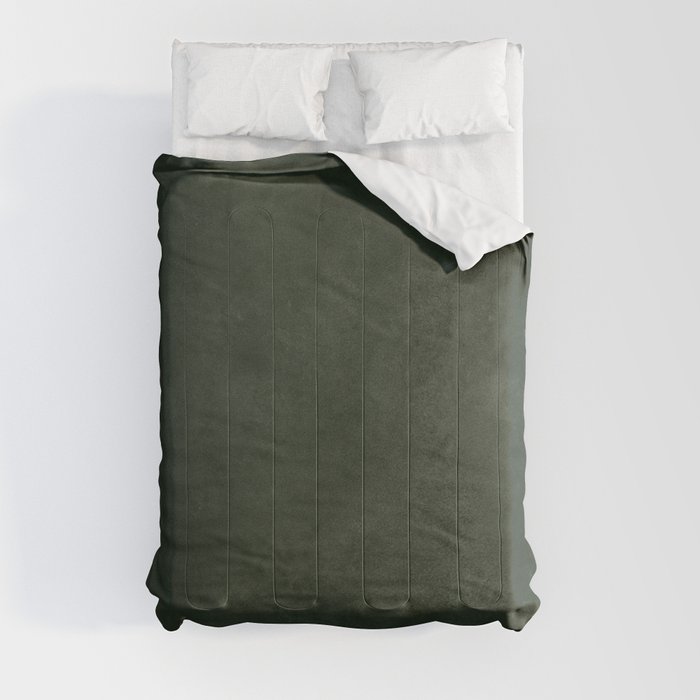 Dark green distressed vintage antique exclusive look solid color Comforter