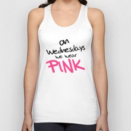 On Wednesdays We Wear Pink, Funny, Quote Unisex Tank Top