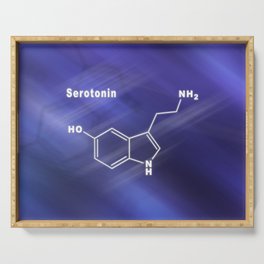 Serotonin Hormone Structural chemical formula Serving Tray