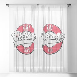 Bari Italy vintage style logo Sheer Curtain