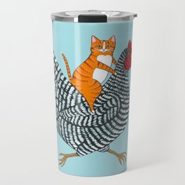 Ginger Cat Chicken Ride Travel Mug