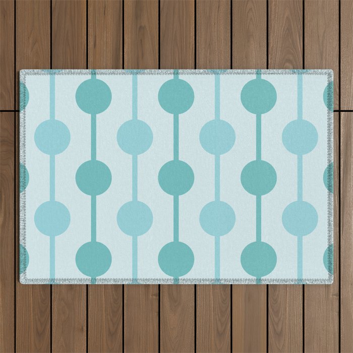 Droplets Pattern - Pale Blue Pastel Greens Outdoor Rug