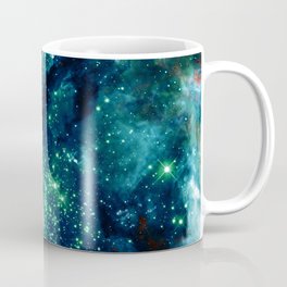 Dark Teal Glitter Galaxy Stars Mug