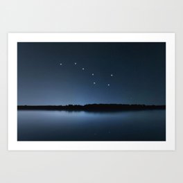 Big Dipper, Ursa Major star constellation, Night sky, Cluster of stars, Deep space Art Print