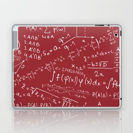 Math Geek Print, Math Equation On Red Background Pattern Laptop Skin