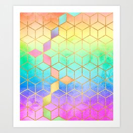 Rainbow Cubes Art Print