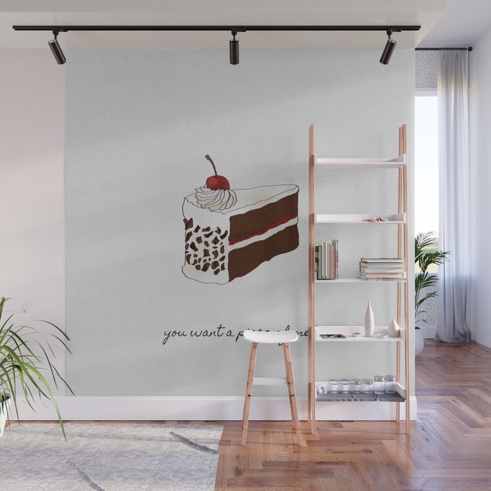 You Want A Piece of Me? Cake Illustration Wall Mural