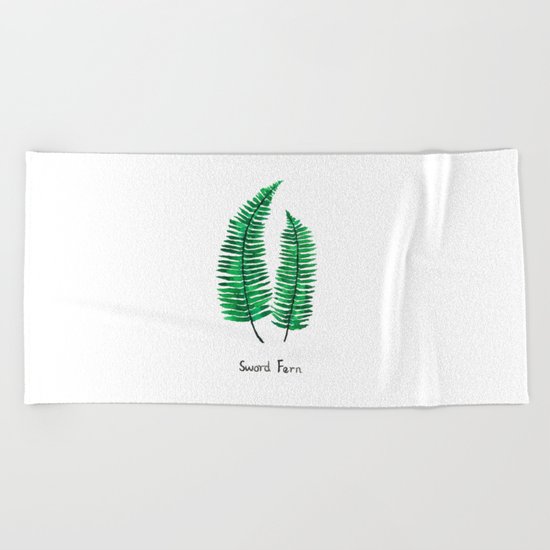 sword fern Beach Towel
