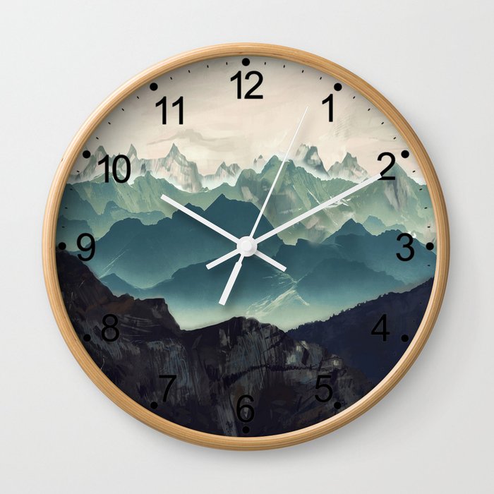 Shades of Mountains Wall Clock