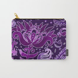 Purple Floral Bandana Carry-All Pouch