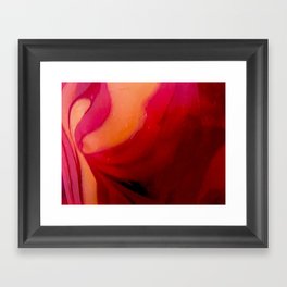 Scratched Raspberry and Orange Boiled Lolly Glass Framed Art Print