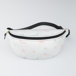 Pink and blue moon and star pattern Fanny Pack