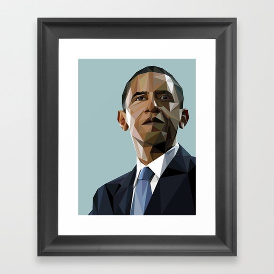 Geometric Obama Framed Art Print