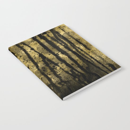 Black and Gold grunge modern abstract ink background Notebook