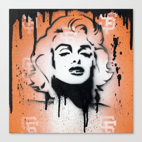 SF Giants x Marilyn Monroe by Adam Valentino Canvas Print