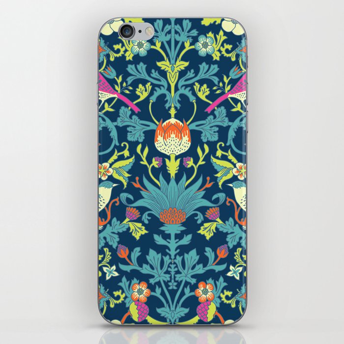 William Morris Dark Enchanted Strawberry Thief iPhone Skin